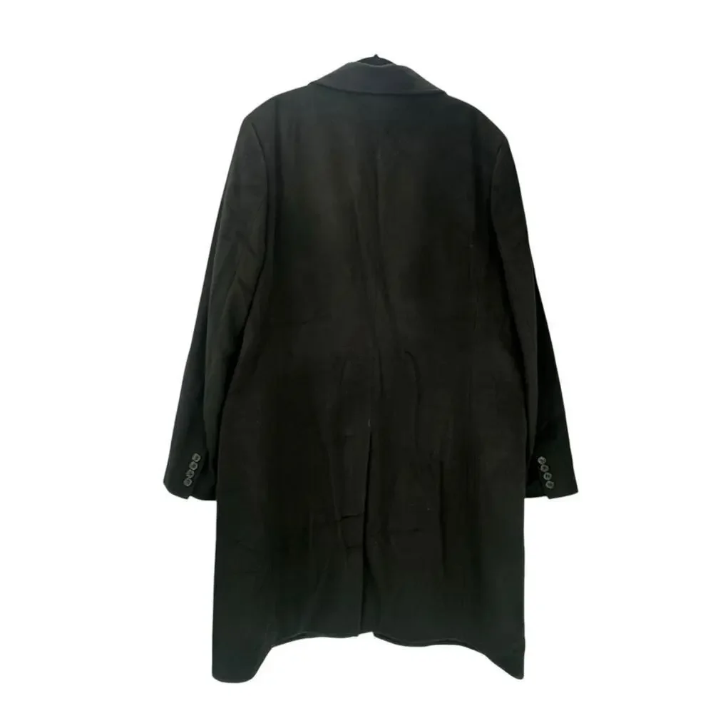 J.Crew Men's Black Rivington Topcoat In Italian Wool Cashmere Blend Size 44L NWT
